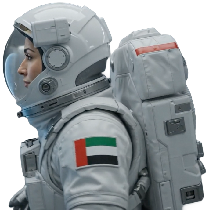Emirati woman in an astronaut suit
